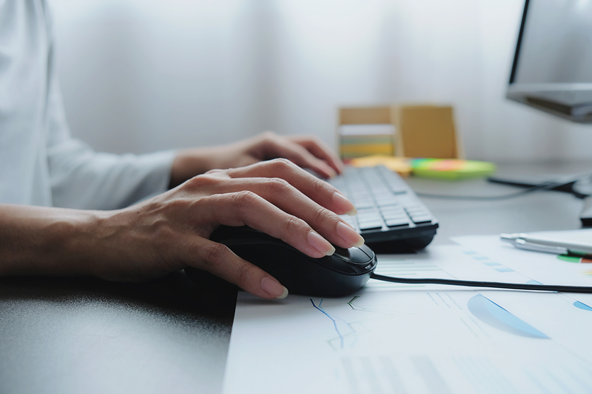 user working with data xls article concept