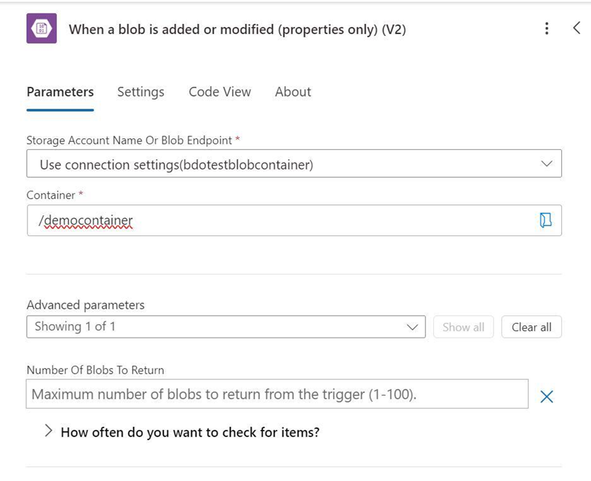 4 - configure trigger parameters