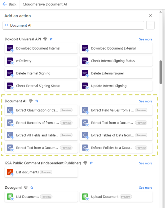 Document AI Connector Search PA