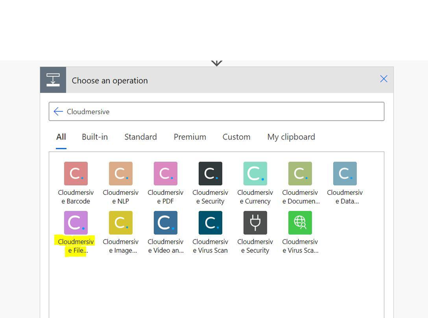 4 - select cloudmersive file processing