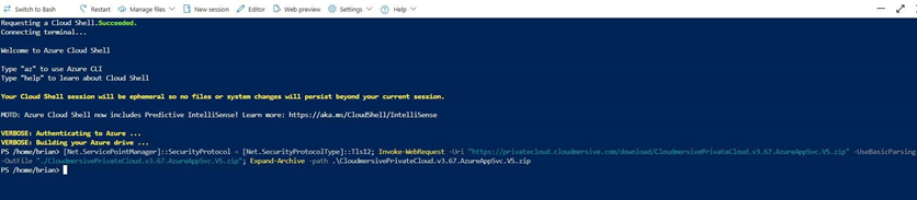 Management Portal - Paste App Service Installer