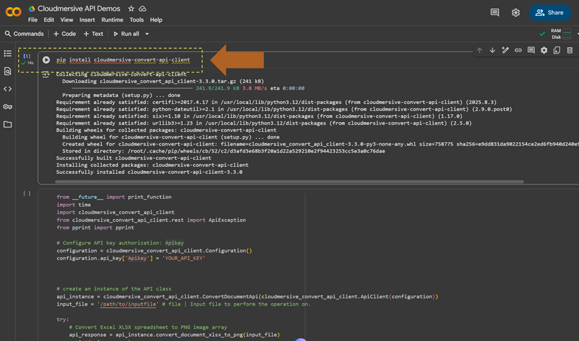 7 - install client and place remaining code in separate cell.PNG