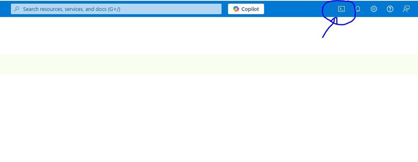 Azure Portal - Click the cloud shell icon