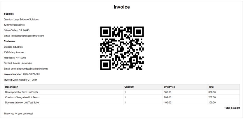 Invoice Example