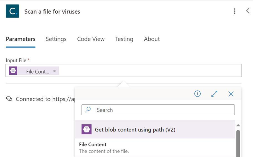 10 - configure cloudmersive virus scan a file action