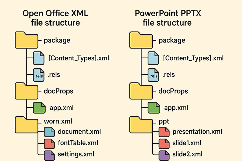 ooxml and pptx file structure