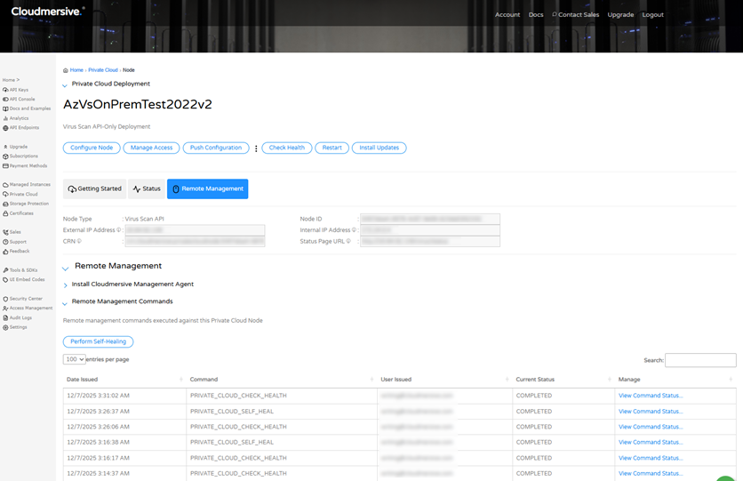 Cloudmersive Management Agent and Private Cloud Remote Management
