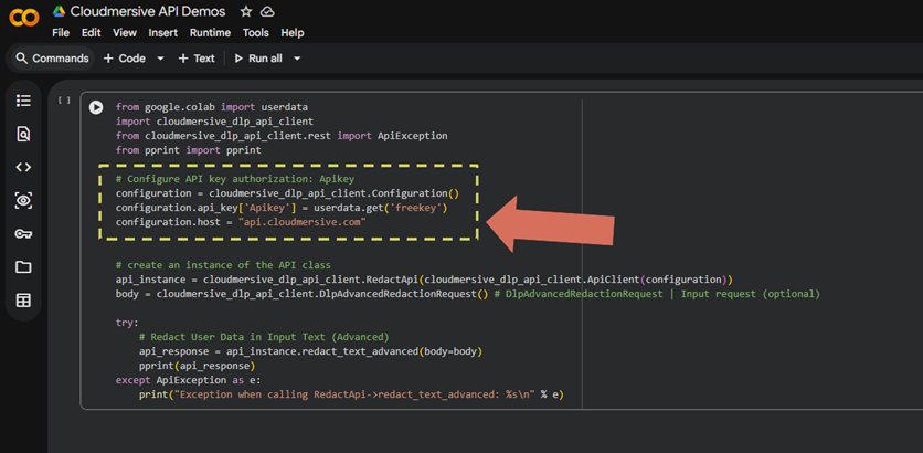 4 - configured with api key and host