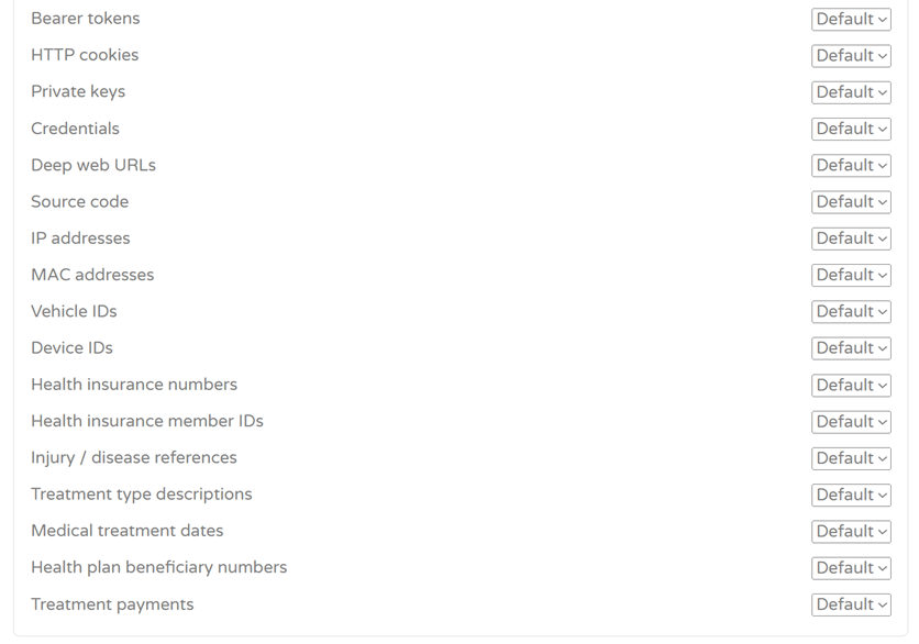 DLP detection settings 2