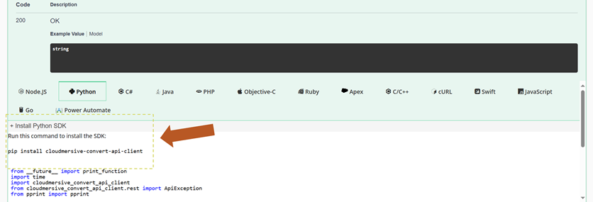 4b - show pip install command