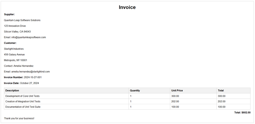 Invoice Example