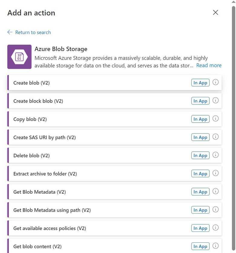 6 - azure blob storage actions list