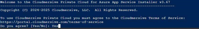 Cloud Shell - yes to confirm installation after running image installation command