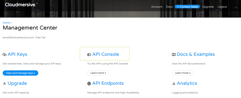 1 - find api console link