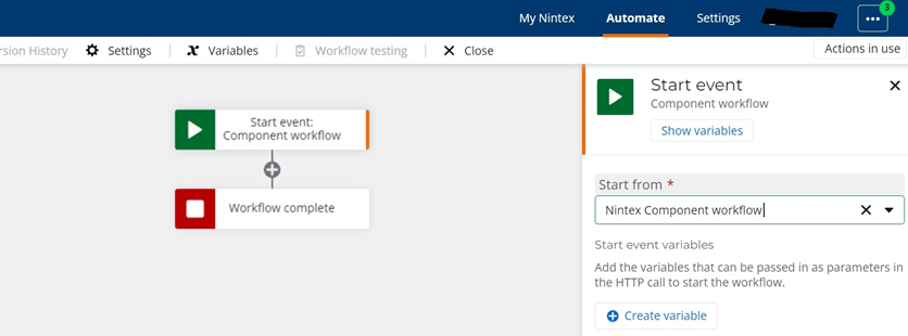 1 - select component workflow