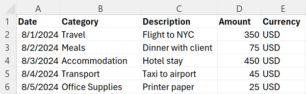 image 9 - example expense report